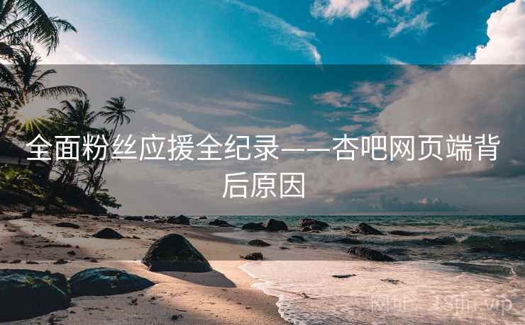 全面粉丝应援全纪录——杏吧网页端背后原因